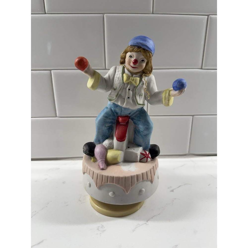 Vintage Clown‎ Windup Music Box Rare & Hard To Find